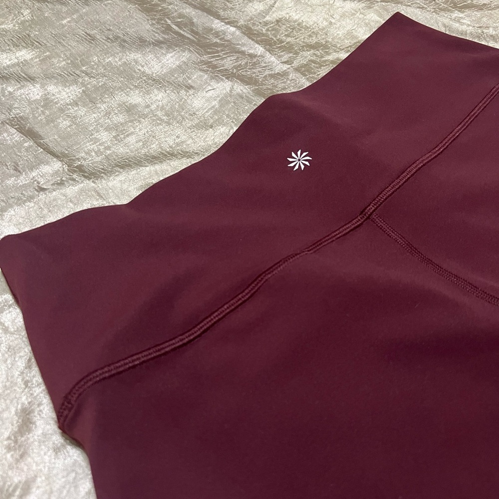 Athleta Transcend High Rise Stirrup Maroon Legging Pant Size XL - Picture 8 of 10